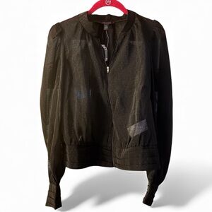 C. Wonder by Christian Soriano Black Sheer Organza Bomber Jacket Size S